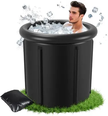 Produktbild von Kälteschwimmbad - Kältebadkabine - Sportregeneration - 5 Isolationslagen - 80 x 78 cm - Schwarz