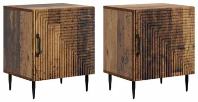 Image de Cabinet de chevet 2 pcs Bois ancien 43 x 34,5 x 50 cm