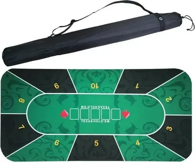 Produktbild von Pegasi Pokermatte Royal - Pokermatte 180x90 - Mit Tragetasche - Unterlage Pokertisch - Poker Tischauflage - Pokerteppisch - Pokertuch - Oval - Grün
