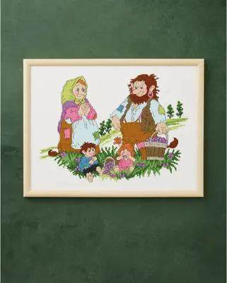 Produktbild von Permin Kreuzstich Stickpackung "Die Beerenpflücker ", Zählmuster, 40x30cm