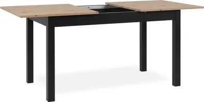 Produktbild von Esstisch "Coburg" ausziehbar 180cm, Artisan Eiche / Schwarz. Abmessungen (BxHxT) 140/180x76,5x80 cm
