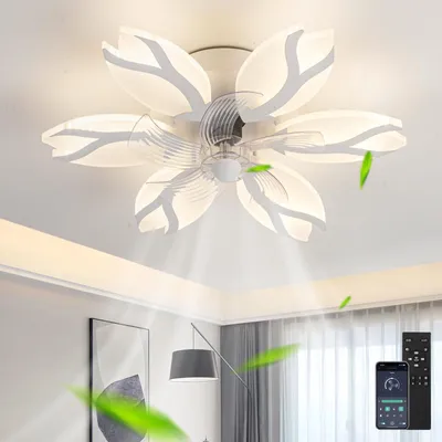 Obrázok produktu pre Stropný ventilátor s osvetlením, priemer 26 palcov, s diaľkovým ovládaním, 6 rýchlostí, tichý chod