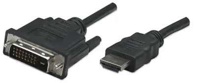 Obrázek produktu pro Manhattan 322782, 1 m, HDMI Typ A (standardní), DVI-D, Samec, Samec, Přímý