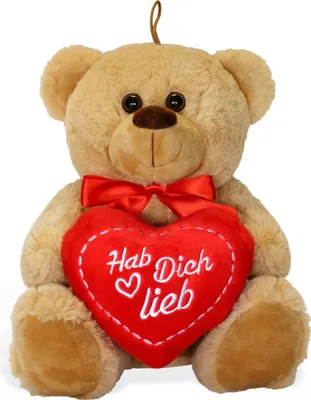 Image de Ours en peluche avec cœur JE T'AIME peluche marron 25 cm