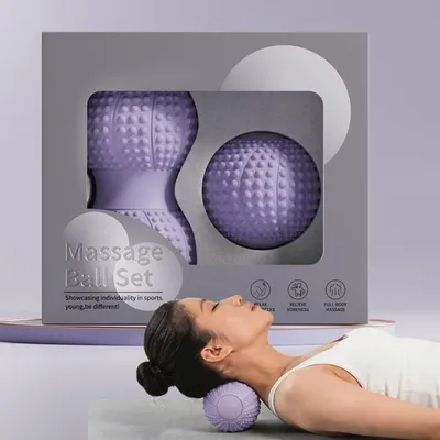 Produktbild von INF Erdnuss Massageball aus TPE 13 cm für Rücken Hüfte Beine Füße Fitness Violett
