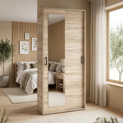 Produktbild von Masseno Garderobe-Set BENVENO 90/21040 Modern Garderobenschrank Sonoma Eiche