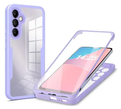 Produktbild von 360 Grad Rundum Schutz Handyhülle für Samsung Galaxy A34 5G Full Cover Vollschutz Case Farbe: Violett