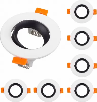Produktbild von 6x Einbaurahmen Weiß 7506 Ø75 mm für Leuchtmittel GU10 | MR16 IP20