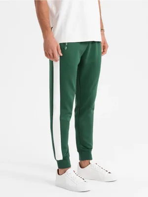 Zdjęcie produktu dla Ombre Clothing Męskie spodnie dresowe Hamzae ciemnozielone XXL