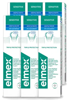 Produktbild von 6 x Elmex Sensitive Whitening Zahncreme - 75 ml - Vorteilspackung - 6 Stücke