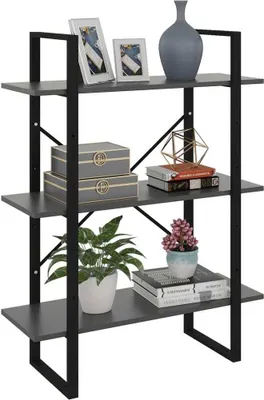 Produktbild von "im Angebot" Bücherregal, Standregal, Aufbewahrungsregal, Grau 80x30x105 cm Holzwerkstoff - Aktenregal CC20724