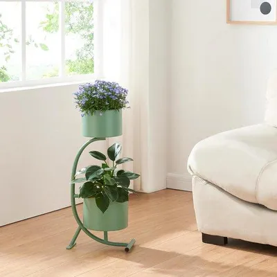 Image de Support à plantes en métal 63 x 29 x 21 cm, vert