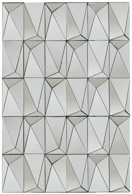 Obrázek produktu pro Designové nástěnné zrcadlo Casa Padrino stříbrné 80 x 7 x v. 120 cm - Moderní zrcadlo do obývacího pokoje s geometrickými tvary - dekorativní doplňky