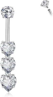 Imagen del producto de Piercing para el ombligo, titanio G23, calibre 14G, hipoalergénico, con dije, para mujeres