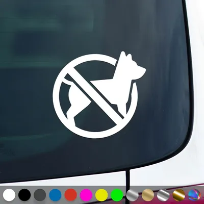 Produktbild von PantherPixel Hunde Verboten Aufkleber Nicht Erlaubt Hundeverbot Sticker Auto Geschenkidee Farbe Weiss