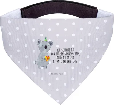 Produktbild von Mr. & Mrs. Panda Tuch Koala Geschenk - Grau Pastell - Geburtstag, Halstuch, Party, Hund, Für Hunde, Hundehalstuch
