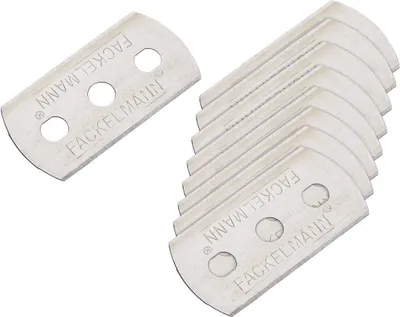 Produktbild von Fackelmann Ersatzklingen für Reinungsschaber, Klingen aus Edelstahl für Kochfeldschaber, Klingen für Ceranfeldschaber (Farbe: Silber), Menge: 10 Stück