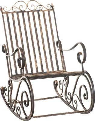 Produktbild von CLP Schaukelstuhl Relaxstuhl Smilla, wetterfest für Garten, Metallgestell bronze