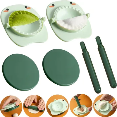 Produktbild von Ravioli Maker Set, 2 Sets 4-in-1, Ergonomischer Griff, Schneider, Nudelholz, für Küche