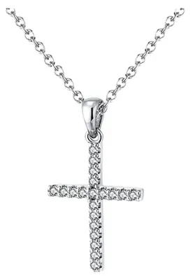 Produktbild von Gloryline – Kreuzkette Damen 925 Silber mit Zirkonia – Vergoldet