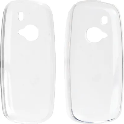 Two clear phone cases are shown side-by-side on a white background.