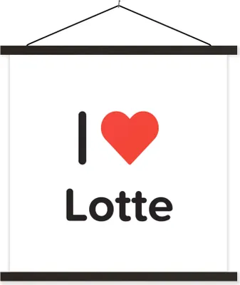 Produktbild von MuchoWow® Textilposter Ich liebe - Lotte - Mädchen 60x60 cm mit schwarzem Rahmen - Posteraufhänger