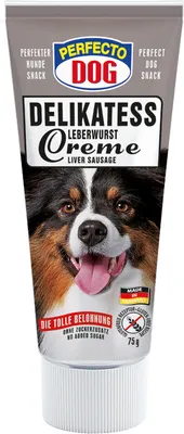 Produktbild von 12 x PerfectoDog Leberwurst Hundefutter Snack Haustier Leckerli Ergänzungsmittel