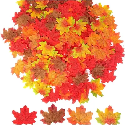 Produktbild von 200 Stück Herbstblätter Deko Ahornblätter Künstlich Filz Herbstgirlande