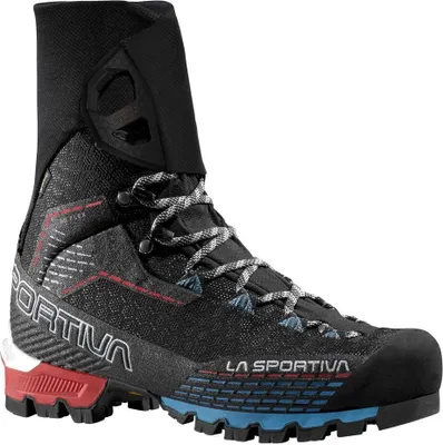 Schwarz-rote Bergschuhe für Damen; Modell "Trango Pro Woman Gtx" von La Sportiva; mit robustem Design und griffiger Sohle.