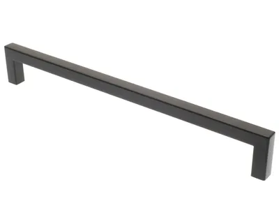 Obrázek produktu pro Nábytková úchytka BA 224mm, kuchyňská úchytka matná černá, úchytka dvířek hranatá