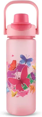Imagen del producto de Botella de agua para niños, 650 ml, sin BPA, ideal para la escuela y los deportes
