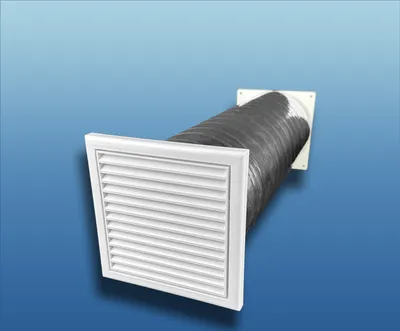 Produktbild von Abluft-Mauerkasten Standard : Größe: Ø150 250x250mm; Farbe: weiß; Ausführung: mit Isolierrohr (Schall und Wärme)