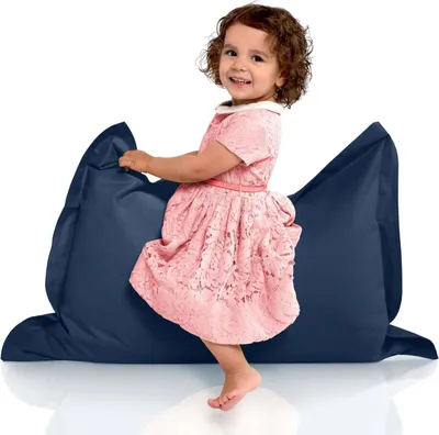 Produktbild von Green Bean® Kinder-Sitzsack 70x100cm mit 70 Liter EPS Perlen Füllung - Indoor & Outdoor - Dunkelblau