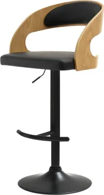 Produktbild von Verstellbarer Barhocker ZUWENA - Eiche / Schwarz