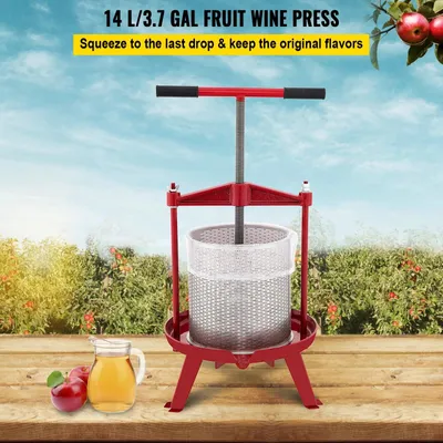 Zdjęcie produktu dla Ręczna odwirowywarka do soku - prasa do wina owocowego - ręczna prasa do owoców - pojemność 14 litrów - do wyciskania soku z pomarańczy i winogron