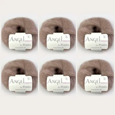 Obrázok produktu pre 6x Angel by Permin – luxusná priadza z detského mohéru a hodvábu (70/30) (91 kamelová)