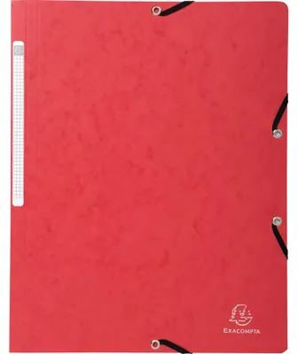 Produktbild von Exacompta 50x Eckspannmappe + Gummizug ohne Klappen, Karton, A4, Rot, 55415E
