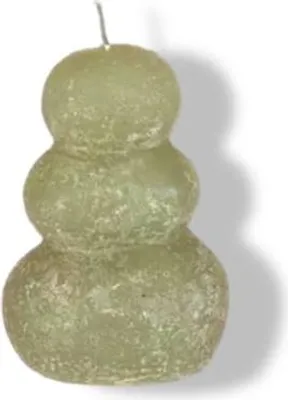 Produktbild von Grüne Kieselstein-Kerze mit einem Durchmesser von 7 cm und einer Höhe von 9,5 cm