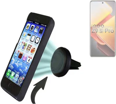 Produktbild von K-S-Trade kompatibel mit Vivo iQOO Z9s Pro Auto Handy Halterung KFZ Halter Lüftungsgitterhalterung Air Vent mount Smartphone Halter