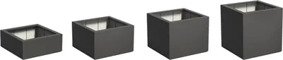 Produktbild von Adezz Pflanzgefäß Carrez mit Boden Fiberglas Pflanzkübel Blumenkübel schwarz