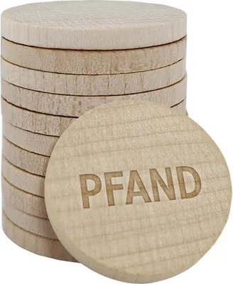 Produktbild von CombiCraft Gravierte Echtholz Marken Ø29mm Pfand - 100 Stück