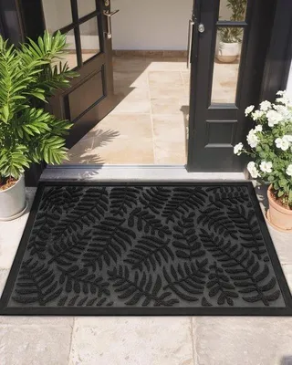 Imagen del producto de Ibenzoa®: Alfombra antideslizante para exteriores – resistente a la intemperie, lavable, de 60 x 90 cm, color , con base de goma antideslizante y superficie de polipropileno