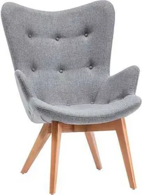 Produktbild von Designer Grauer Esszimmerstuhl Holz Einsitzer Wohnzimmer Luxus Stühle