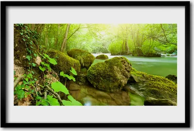 Produktbild von Bild 60x40 MDF-Rahmen Wandkunst See Fluss Natur