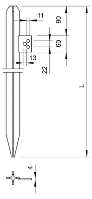 Produktbild von OBO Bettermann Vertr Kreuzerder 2,5m m.Lasche 213 2500 DIN