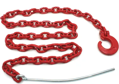 Produktbild von Chokerkette vierkant 8 mm | 3 m Länge mit Nadel und Schlinghaken, Rückekette