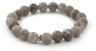 Image de Bracelet en perles de jade grises MINK102/17