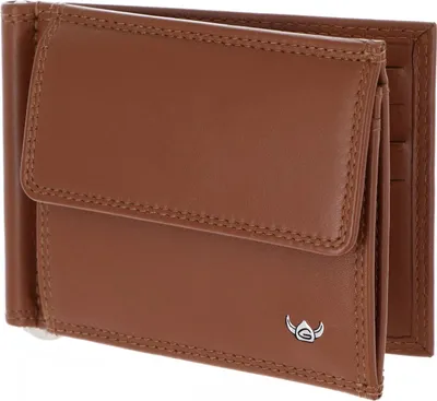 Image de Golden Head Cuir porte-monnaie pince à billets Polo RFID Protect Clip-Scheintasche 1921 Cognac brun