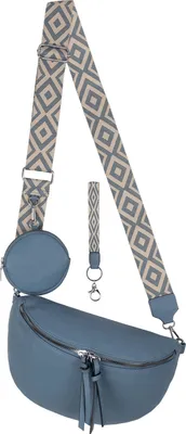 Produktbild von Bauchtasche Umhängetasche Crossbody-Bag Kunstleder Italy-Design BLUE (53096)
