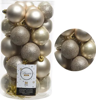 Produktbild von LS-LebenStil 30 Kunststoff Weihnachtskugeln Perle 4cm-6cm Baumkugel Christbaumkugel Christbaumschmuck Weihnachtsdeko bruchsicher bruchfest